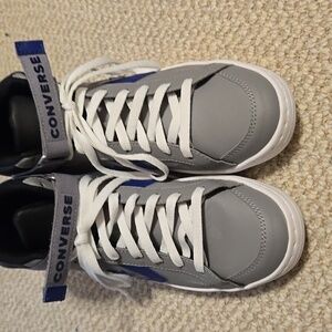 Converse Gray and Blue High-Top Sneakers